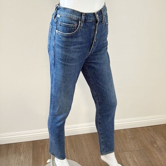 Citizens Of Humanity Olivia High Rise Slim Ankle Denim Jeans Exposed Button Fly - Picture 4 of 9